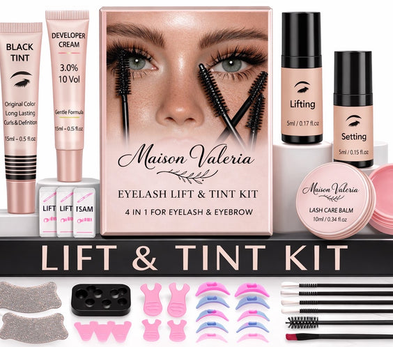 Kit de Lifting e Tintura de Pestanas 4 em 1 Profissional – Resultado de Salão em Casa